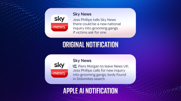Apple AI feature 'must be revoked' over notifications misleading users, say journalists