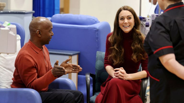 Kate opens up about 'really tough' cancer treatment as she visits hospital that cared for her