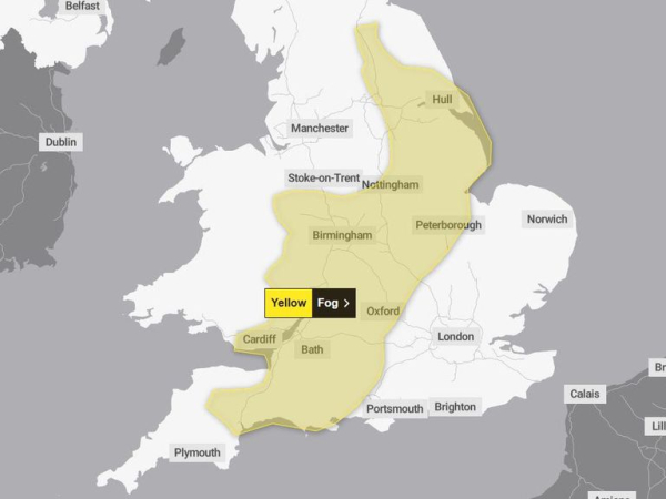 UK weather: Yellow warning for fog issued by Met Office