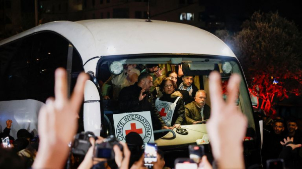 Hamas releases bodies of last hostages included in first phase of ceasefire - as hundreds of Palestinian prisoners are freed