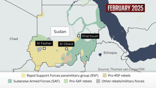 Maps show Sudan conflict's shifting frontlines as SAF regains territory