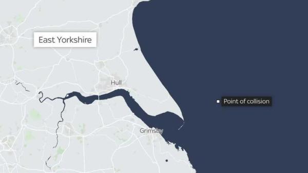 Man arrested on suspicion of manslaughter over North Sea ship collision